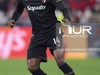 Samuel Iling-Junior of Bologna Football Club 1909 is in action during the UEFA Champions League match between SL Benfica and Bologna FC 1909...