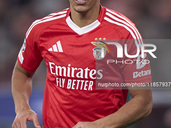 Alexander Bah of SL Benfica looks on during the UEFA Champions League match between SL Benfica and Bologna FC 1909 at Estadio Da Luz in Lisb...