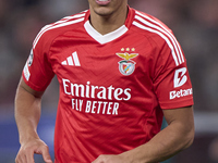 Alexander Bah of SL Benfica looks on during the UEFA Champions League match between SL Benfica and Bologna FC 1909 at Estadio Da Luz in Lisb...