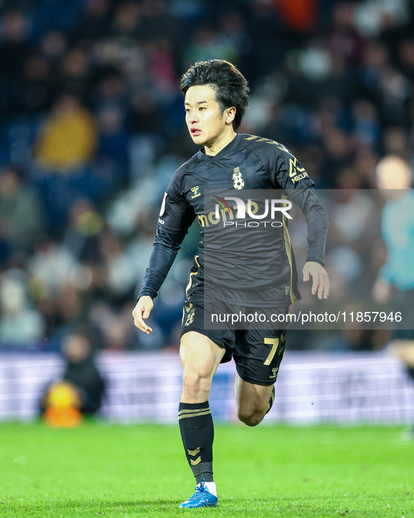 Tatsuhiro Sakamoto of Coventry races back during the Sky Bet Championship match between West Bromwich Albion and Coventry City at The Hawtho...