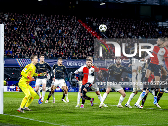 Feyenoord Rotterdam defender David Hancko and Feyenoord Rotterdam forward Santiago Gimenez participate in the match between Feyenoord and Sp...