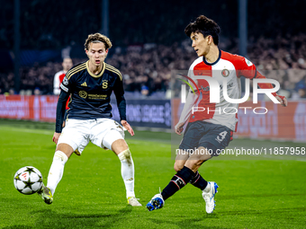 Sparta Praha midfielder Markus Solbakken and Feyenoord Rotterdam midfielder Inbeom Hwang play during the match between Feyenoord and Sparta...