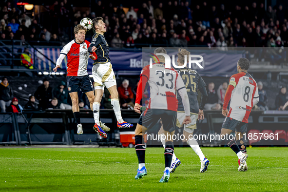 Feyenoord Rotterdam defender Gijs Smal participates in the match between Feyenoord and Sparta Praha at Stadium De Kuip for the Champions Lea...