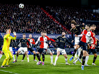 Feyenoord Rotterdam defender David Hancko and Feyenoord Rotterdam forward Santiago Gimenez participate in the match between Feyenoord and Sp...