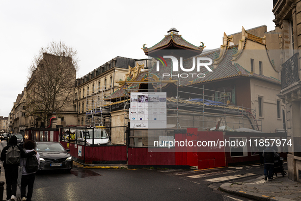 In Paris, France, on November 12, 2024, La Pagode, the oldest 'Art et Essai' cinema in Paris, which closed in 2015, continues its restoratio...