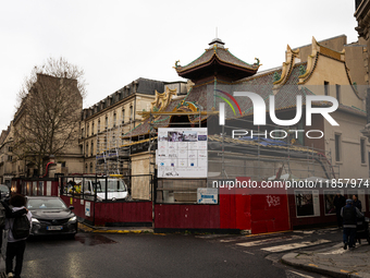 In Paris, France, on November 12, 2024, La Pagode, the oldest 'Art et Essai' cinema in Paris, which closed in 2015, continues its restoratio...