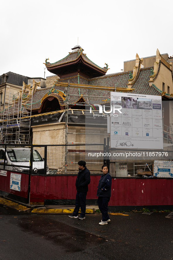 In Paris, France, on November 12, 2024, La Pagode, the oldest 'Art et Essai' cinema in Paris, which closed in 2015, continues its restoratio...