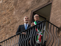 The King of Spain, Felipe VI, is welcomed by the mayor of Rome, Roberto Gualtieri, at the Capitoline Hill in Rome, Italy, on December 11, 20...