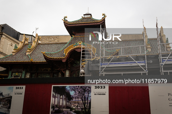 In Paris, France, on November 12, 2024, La Pagode, the oldest 'Art et Essai' cinema in Paris, which closed in 2015, continues its restoratio...