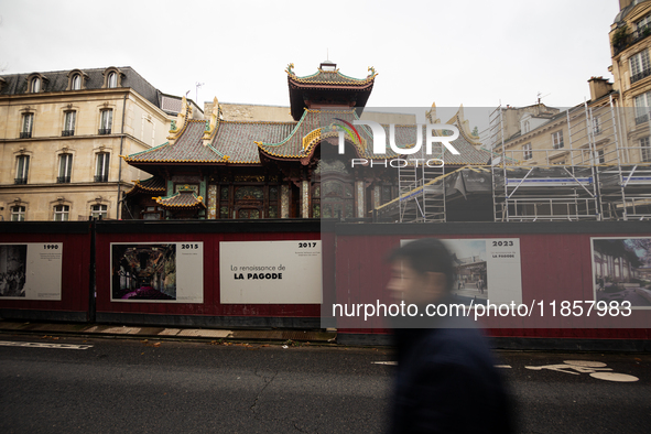 In Paris, France, on November 12, 2024, La Pagode, the oldest 'Art et Essai' cinema in Paris, which closed in 2015, continues its restoratio...