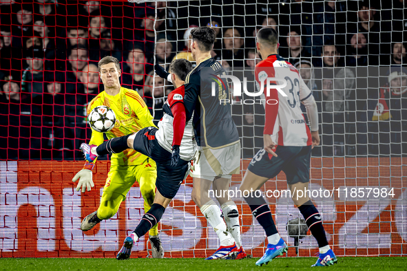 Feyenoord Rotterdam forward Santiago Gimenez scores the 4-1 during the match between Feyenoord and Sparta Praha at Stadium De Kuip for the C...