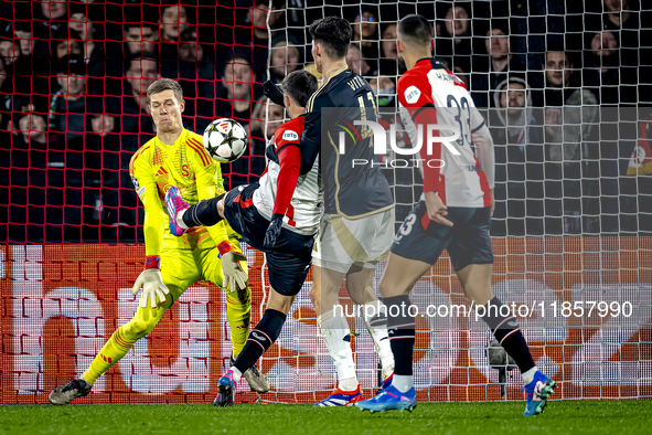 Feyenoord Rotterdam forward Santiago Gimenez scores the 4-1 during the match between Feyenoord and Sparta Praha at Stadium De Kuip for the C...