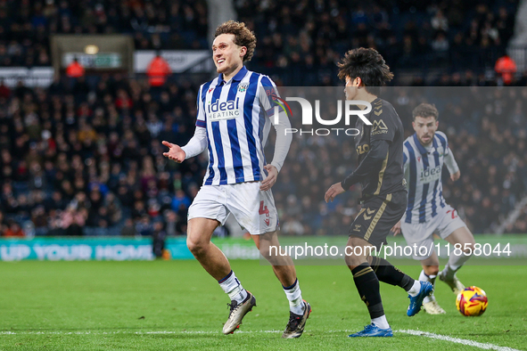 Callum Styles of WBA gestures during the Sky Bet Championship match between West Bromwich Albion and Coventry City at The Hawthorns in West...