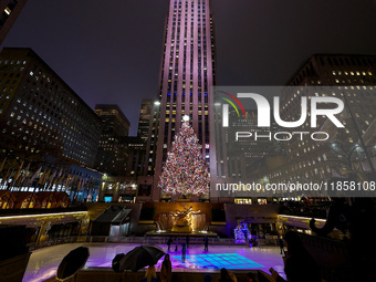 The Rockefeller Christmas Center Tree is in New York, N.Y., on December 10, 2024. (