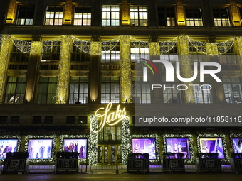 The entrance of Saks Fifth Avenue in New York, N.Y., on December 10, 2024. (