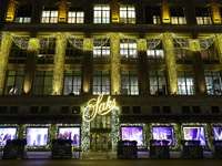 The entrance of Saks Fifth Avenue in New York, N.Y., on December 10, 2024. (