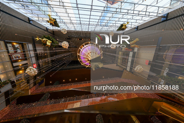 Christmas decorations are on display at the Hudson Yards Mall in New York, N.Y., on December 8, 2024. 