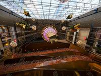 Christmas decorations are on display at the Hudson Yards Mall in New York, N.Y., on December 8, 2024. (