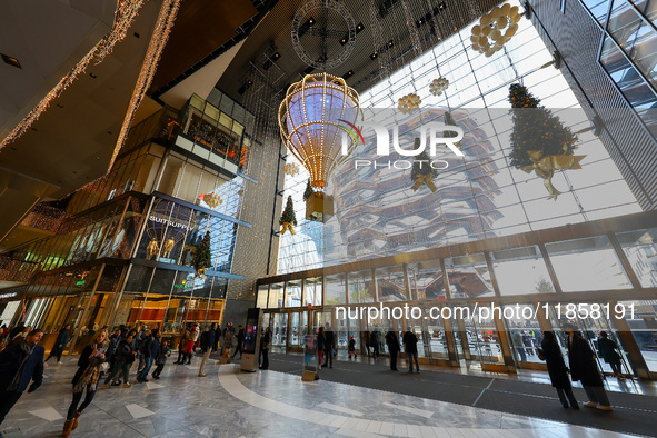 Christmas decorations are on display at the Hudson Yards Mall in New York, N.Y., on December 8, 2024. 