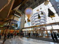 Christmas decorations are on display at the Hudson Yards Mall in New York, N.Y., on December 8, 2024. (