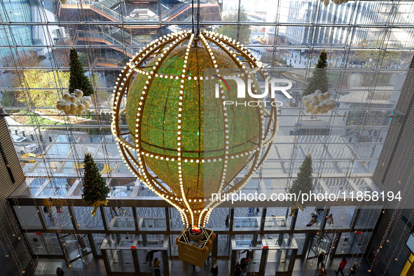 Christmas decorations are on display at the Hudson Yards Mall in New York, N.Y., on December 8, 2024. 