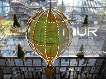 Christmas decorations are on display at the Hudson Yards Mall in New York, N.Y., on December 8, 2024. (