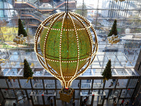 Christmas decorations are on display at the Hudson Yards Mall in New York, N.Y., on December 8, 2024. (