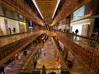 Christmas decorations are on display at the Hudson Yards Mall in New York, N.Y., on December 8, 2024. (