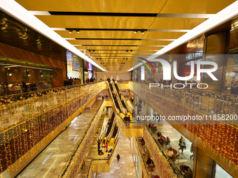 Christmas decorations are on display at the Hudson Yards Mall in New York, N.Y., on December 8, 2024. (