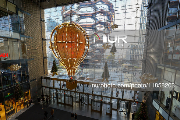 Christmas decorations are on display at the Hudson Yards Mall in New York, N.Y., on December 8, 2024. 