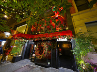 Decorations are outside Bruno's Steak House on E.56th Street in New York, N.Y., on December 8, 2024. (