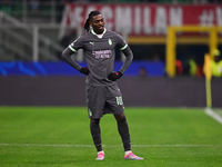 Rafael Leao of AC Milan looks on during the UEFA Champions League match between AC Milan and FK Crvena Zvezda at Giuseppe Meazza in Milan, I...