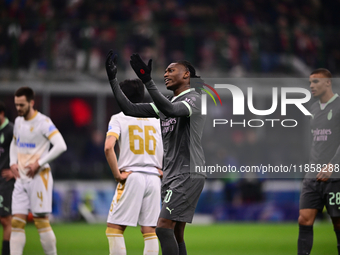 Rafael Leao of AC Milan looks on during the UEFA Champions League match between AC Milan and FK Crvena Zvezda at Giuseppe Meazza in Milan, I...