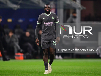 Youssouf Fofana of AC Milan looks on during the UEFA Champions League match between AC Milan and FK Crvena Zvezda at Giuseppe Meazza in Mila...