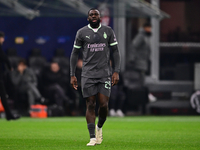 Youssouf Fofana of AC Milan looks on during the UEFA Champions League match between AC Milan and FK Crvena Zvezda at Giuseppe Meazza in Mila...