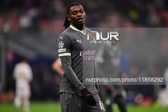 Rafael Leao of AC Milan looks on during the UEFA Champions League match between AC Milan and FK Crvena Zvezda at Giuseppe Meazza in Milan, I...