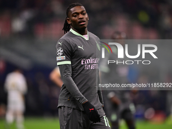 Rafael Leao of AC Milan looks on during the UEFA Champions League match between AC Milan and FK Crvena Zvezda at Giuseppe Meazza in Milan, I...