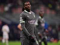 Rafael Leao of AC Milan looks on during the UEFA Champions League match between AC Milan and FK Crvena Zvezda at Giuseppe Meazza in Milan, I...