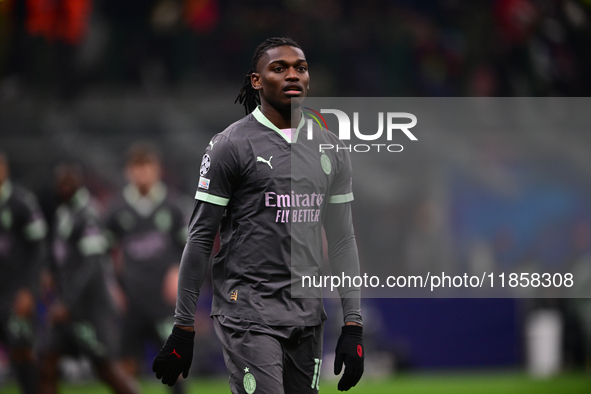 Rafael Leao of AC Milan looks on during the UEFA Champions League match between AC Milan and FK Crvena Zvezda at Giuseppe Meazza in Milan, I...