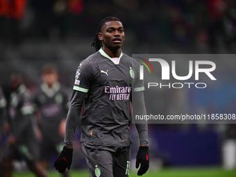 Rafael Leao of AC Milan looks on during the UEFA Champions League match between AC Milan and FK Crvena Zvezda at Giuseppe Meazza in Milan, I...