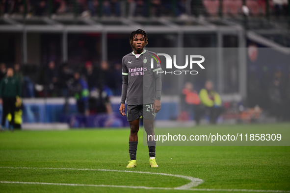 Samuel Chukwueze of AC Milan looks on during the UEFA Champions League match between AC Milan and FK Crvena Zvezda at Giuseppe Meazza in Mil...