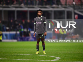 Samuel Chukwueze of AC Milan looks on during the UEFA Champions League match between AC Milan and FK Crvena Zvezda at Giuseppe Meazza in Mil...