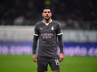 Theo Hernandez of AC Milan looks on during the UEFA Champions League match between AC Milan and FK Crvena Zvezda at Giuseppe Meazza in Milan...