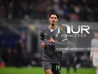 Tjjani Reijnders of AC Milan looks on during the UEFA Champions League match between AC Milan and FK Crvena Zvezda at Giuseppe Meazza in Mil...