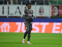 Rafael Leao of AC Milan looks on during the UEFA Champions League match between AC Milan and FK Crvena Zvezda at Giuseppe Meazza in Milan, I...