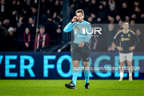 Referee Tobias Stieler officiates during the match between Feyenoord and Sparta Praha at Stadium De Kuip for the Champions League - League p...