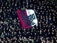 Supporters of Feyenoord Rotterdam attend the match between Feyenoord and Sparta Praha at Stadium De Kuip for the Champions League - League p...