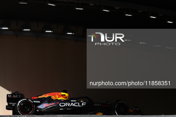 Yuki Tsunoda during the Formula 1 post-season testing at Yas Marina Cicuit in Abu Dhabi, United Arab Emirates on December 10, 2024. 