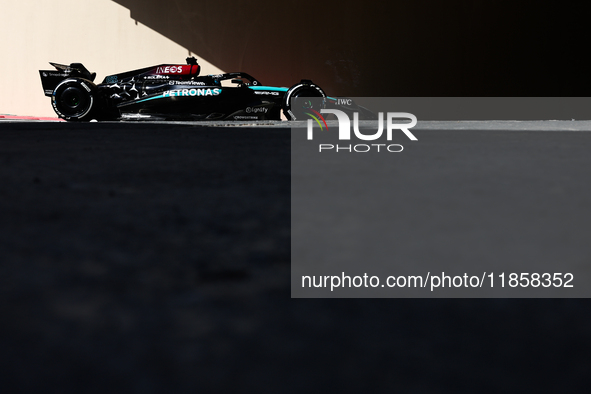 George Russell of Mercedes during the Formula 1 post-season testing at Yas Marina Cicuit in Abu Dhabi, United Arab Emirates on December 10,...