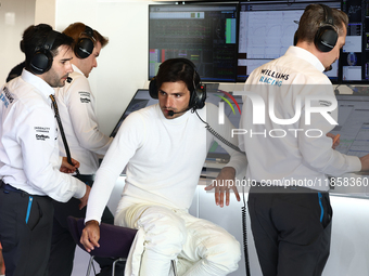 Carlos Sainz during the Formula 1 post-season testing at Yas Marina Cicuit in Abu Dhabi, United Arab Emirates on December 10, 2024. (